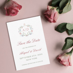 Save The Date Cadre Floral Mariage Religieux Enregistrer La Date