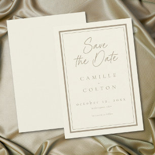 Save The Date Cadre minimaliste ivoire crème pour mariage