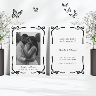 Save The Date Cadre noir et Mariage photo moderne élégant