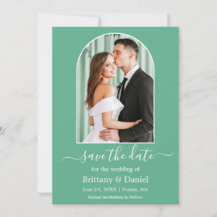 Save The Date Cadre photo Arc moderne Neo Mint Green