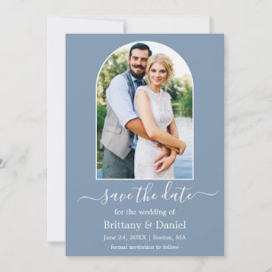 Save The Date Cadre photo Arch moderne Dusty Blue