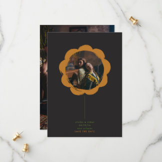 Save The Date cadre photo de fleurs peintes rétro boho romantiqu