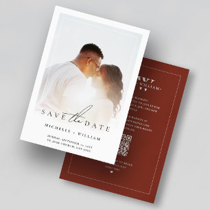 Save The Date Cadre photo de mariage en terre cuite à monogramme