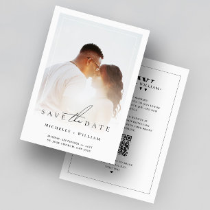 Save The Date Cadre photo de mariage minimaliste blanc propre
