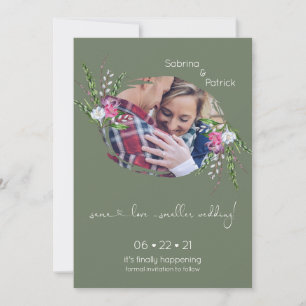 Save The Date Cadre photo vert sauge floral