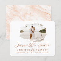 Cadre romantique en terre cuite brossé avec photo