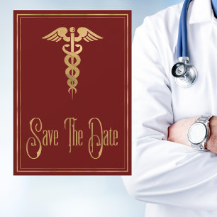 Save The Date Caduceus Médicale Docteur Infirmière Rouge Enregis
