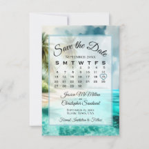 Calendrier Chic Aquarelle de Plage Tropicale Maria