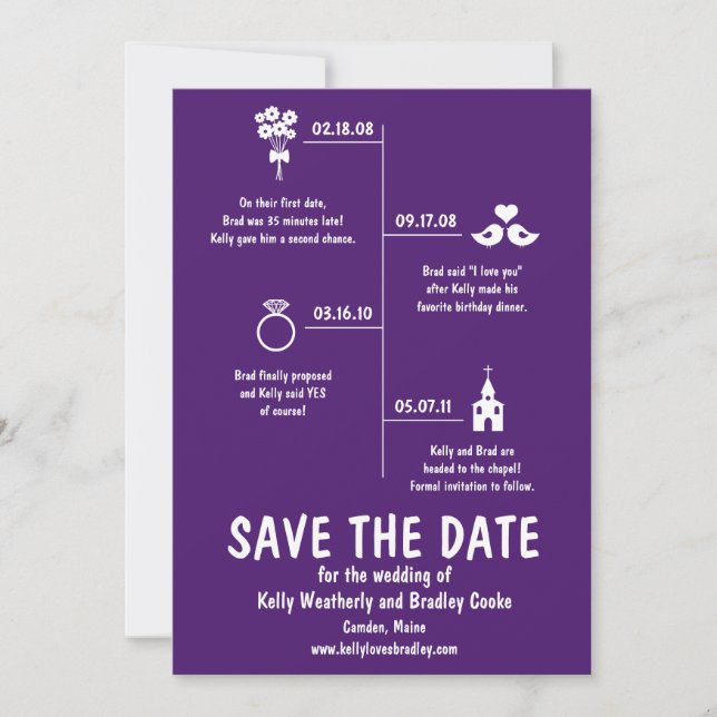 Save The Date Calendrier de la relation Enregistrez la date (Devant)