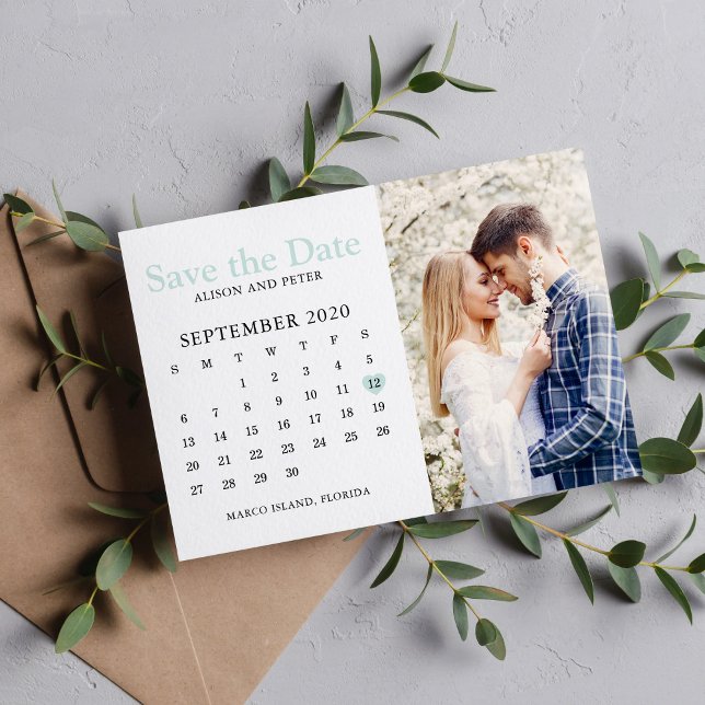 Save The Date Calendrier de mariage à l'avance avec photo de men (Créateur téléchargé)