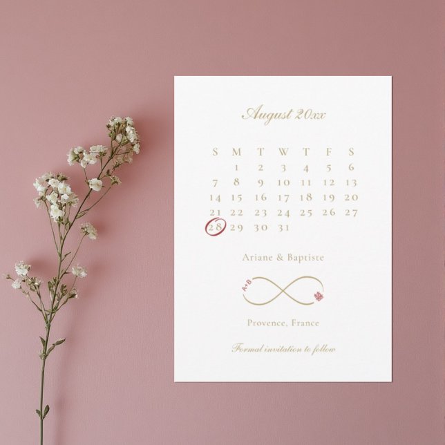 Save The Date Calendrier de mariage Double Bonheur Amour infini (Créateur téléchargé)