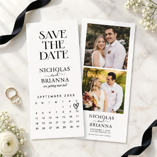 Save The Date Calendrier de mariage minimaliste moderne avec pho