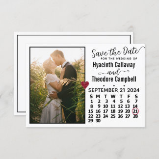 Save The Date Calendrier de mariage septembre 2024 Photo personn