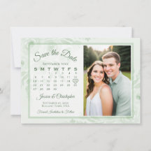 Calendrier de Peonies Boho Vert Sauge & Mariage Ph