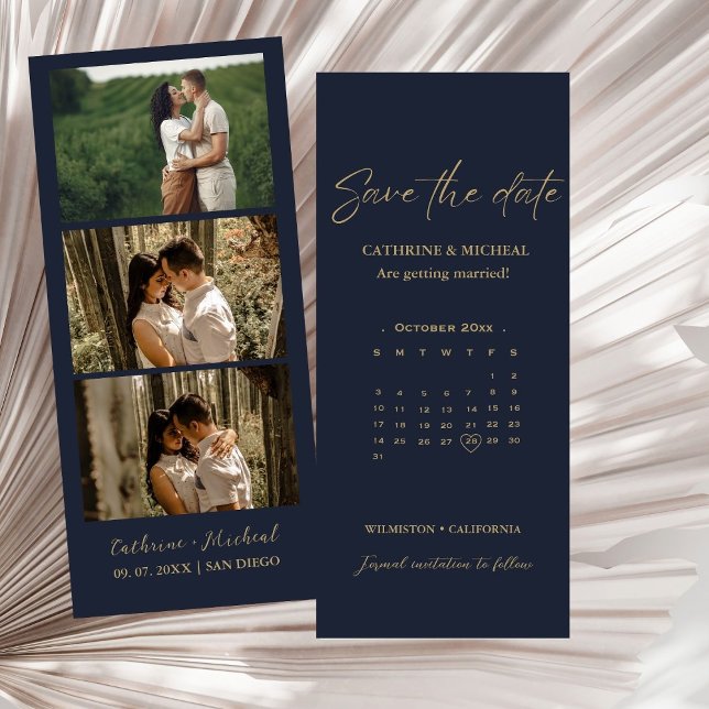 Save The Date Calendrier Mariage Photo cadre bande de cabine Enr (Créateur téléchargé)