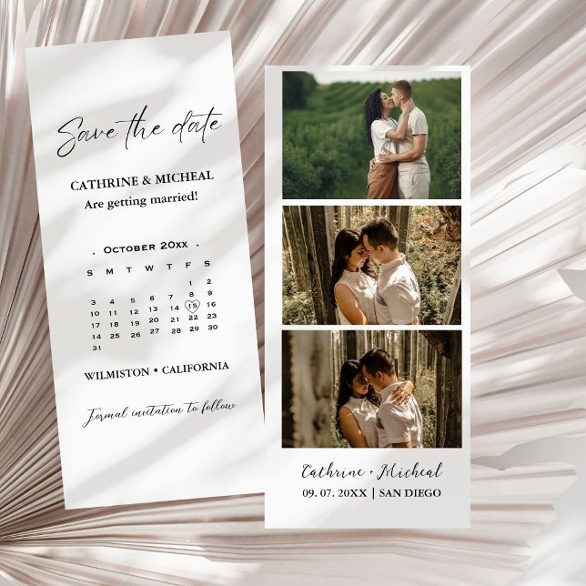 Save The Date Calendrier Mariage Photobooth bande cadre Enregist (Créateur téléchargé)