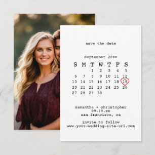 Save The Date Calendrier minimaliste blanc avant-gardiste pour m