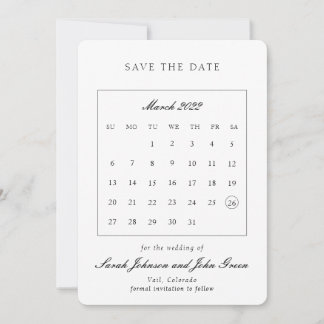Save The Date Calendrier Minimaliste d'Événement