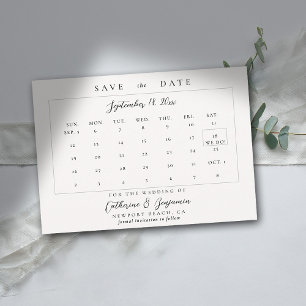 Save The Date Calendrier Moderne Calligraphie Simple Mariage élé