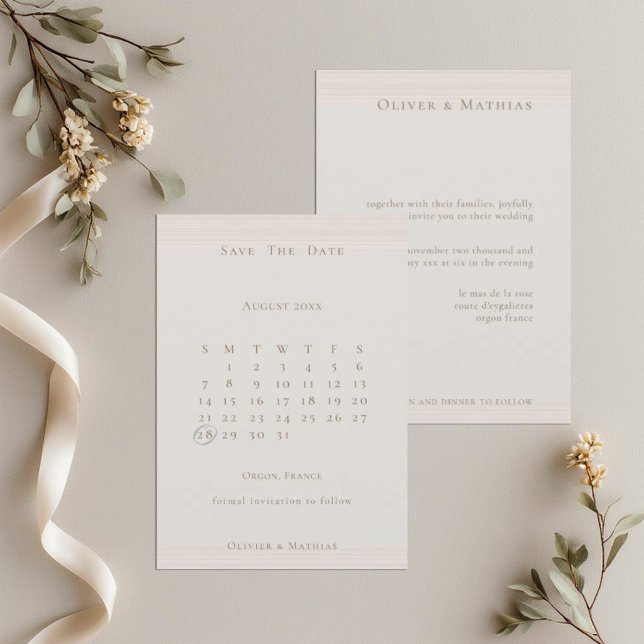 Save The Date Calendrier Moderne Chic Or Champagne Enregistrer L (Créateur téléchargé)