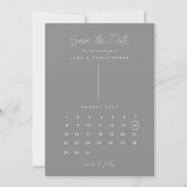 Save The Date Calendrier moderne enregistrer la date (Devant)