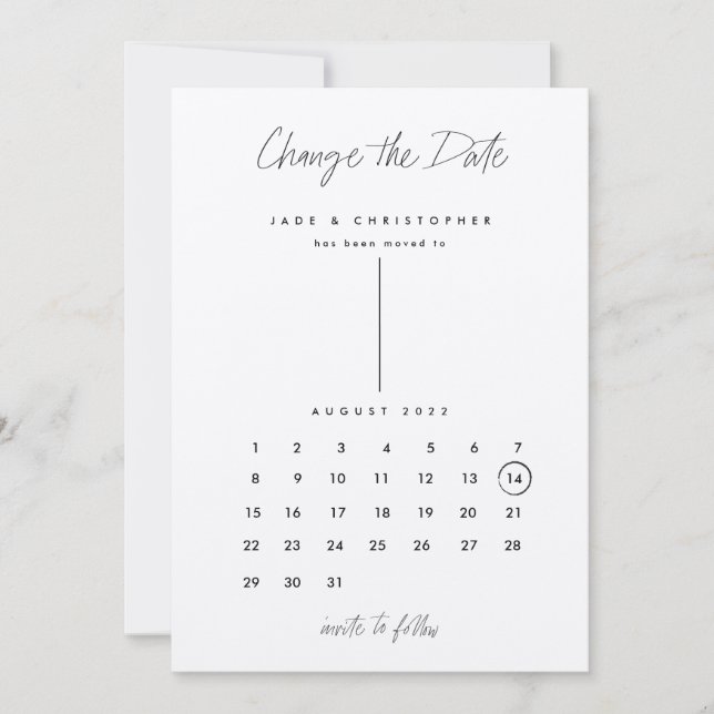 Save The Date Calendrier moderne Kraft changer la date (Devant)
