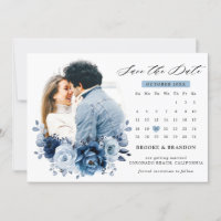 Calendrier photo botanique Navy Ardoise Bleu Pouss