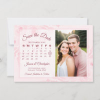 Calendrier & Photo de Mariage Bohème en Rose Pâle
