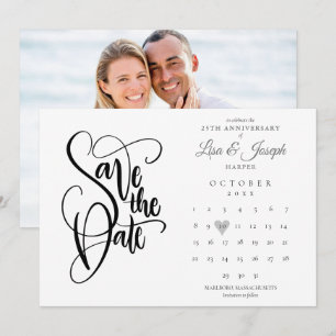 Save The Date Calendrier Photo pour les 25 ans de Mariage