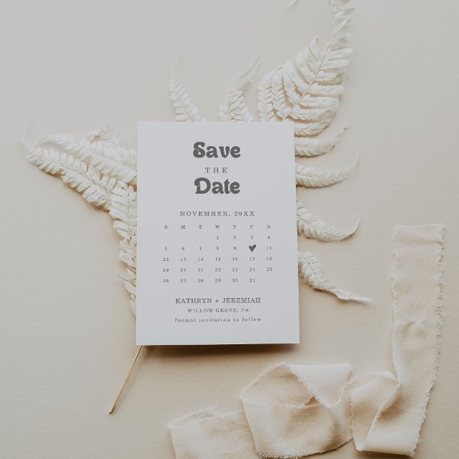 Save The Date Calendrier QR Code Formel Simple (Créateur téléchargé)