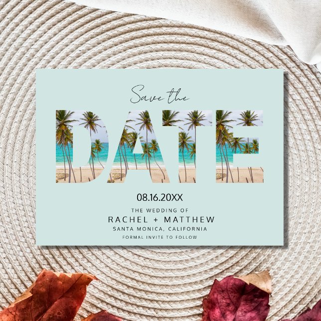 Save The Date California Beach Photo Wedding Enregistrer la date (Créateur téléchargé)