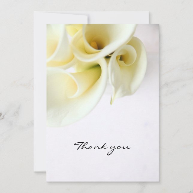 Save The Date Calla lilies with text space thank you card (Devant)