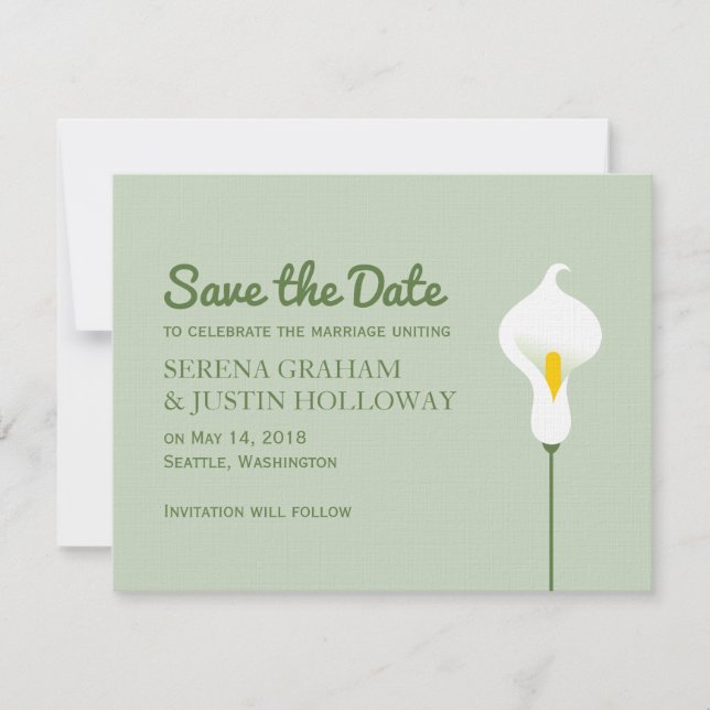 Save The Date Calla Lily Enregistrer la date (Devant)