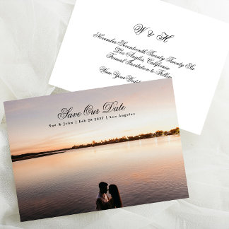 Save The Date Calligraphie classique Monogramme traditionnel Pho