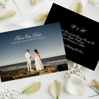 Save The Date Calligraphie classique traditionnelle Monogramme P