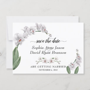 Save The Date Calligraphie de mariage Charm White Orchid