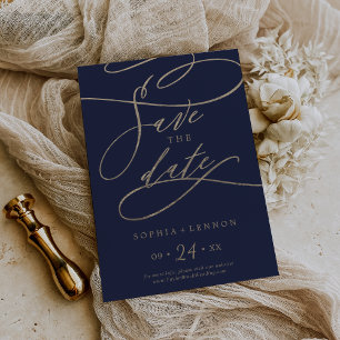 Save The Date Calligraphie de marine romantique