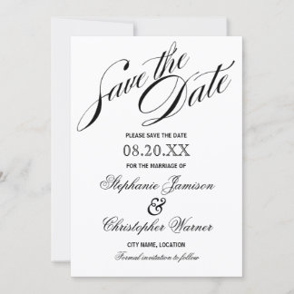 Save The Date Calligraphie Élégance Script Enregistrer La Date