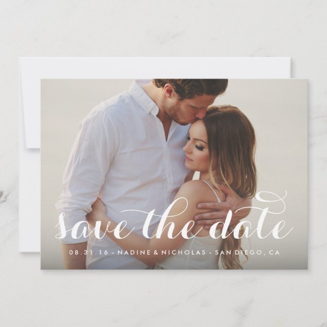 Save The Date Calligraphie Enregistrer la superposition de date (Devant)