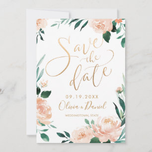 Save The Date Calligraphie florale du jardin romantique sauvez l