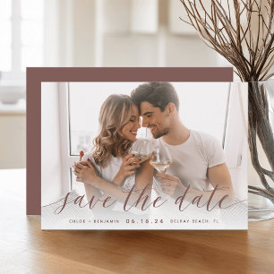 Save The Date Calligraphie intemporelle Photo horizontale