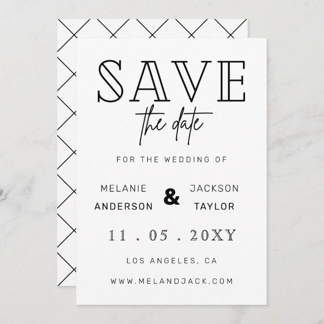 Save The Date Calligraphie manuscrite minimaliste (Devant / Derrière)