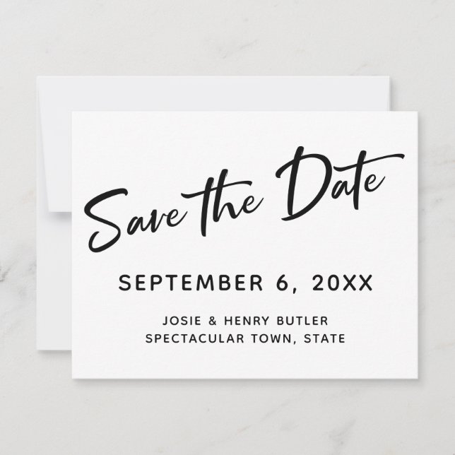 Save The Date Calligraphie moderne Enregistrer la date Gold Stri (Devant)