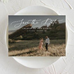 Save The Date Calligraphie moderne gracieuse Pleine photo