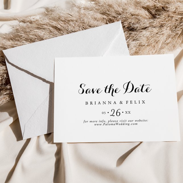 Save The Date Calligraphie moderne Mariage horizontal (Créateur téléchargé)