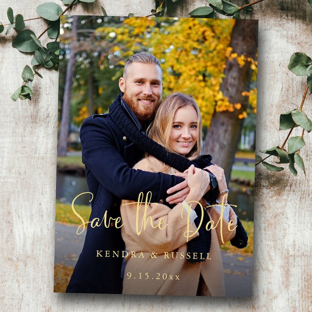 Save The Date Calligraphie moderne Photo Enregistrer la date (Créateur téléchargé)