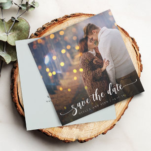 Save The Date Calligraphie Moderne Photo Mariage