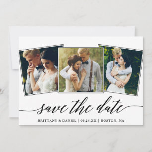 Save The Date Calligraphie moderne Script 3 Collage photo