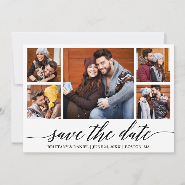 Save The Date Calligraphie moderne Script 5 photo (Devant)