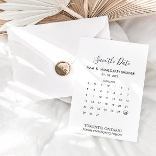 Save The Date Calligraphie noir et blanc Enregistrer le calendri